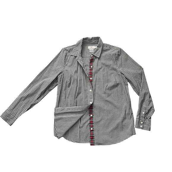 Vineyard Vines Tops - Vineyard Vines Women’s Checkered Shirt BLK/WHT SZ14 Plaid Accent Classic Preppy